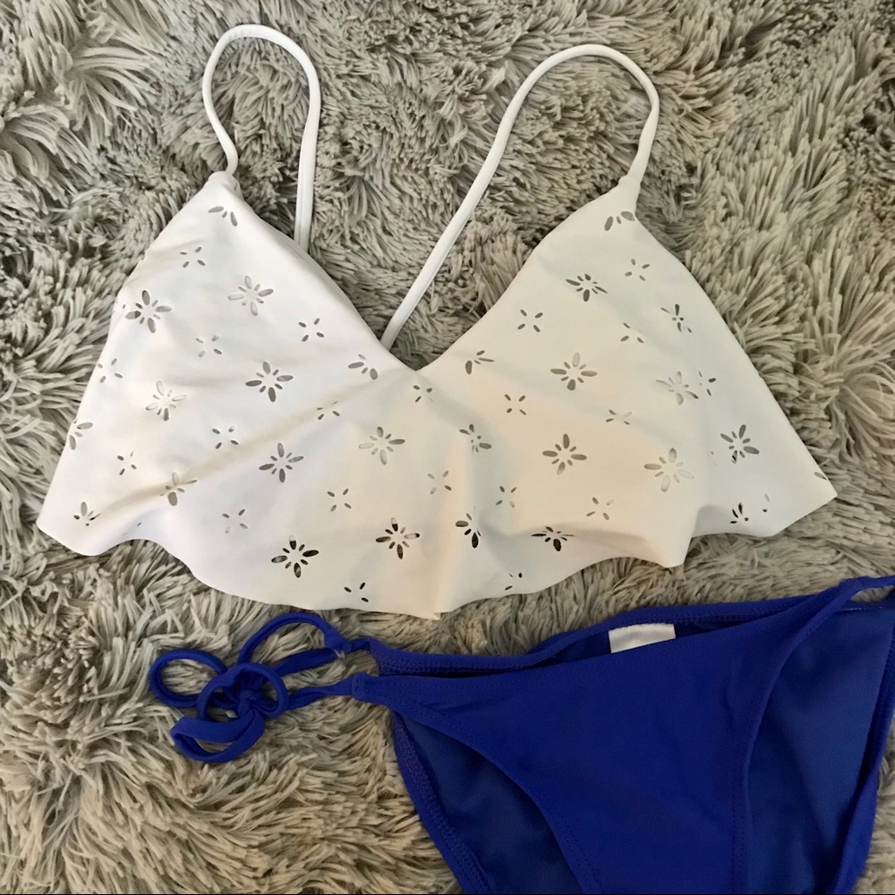 Flowy white bikini top